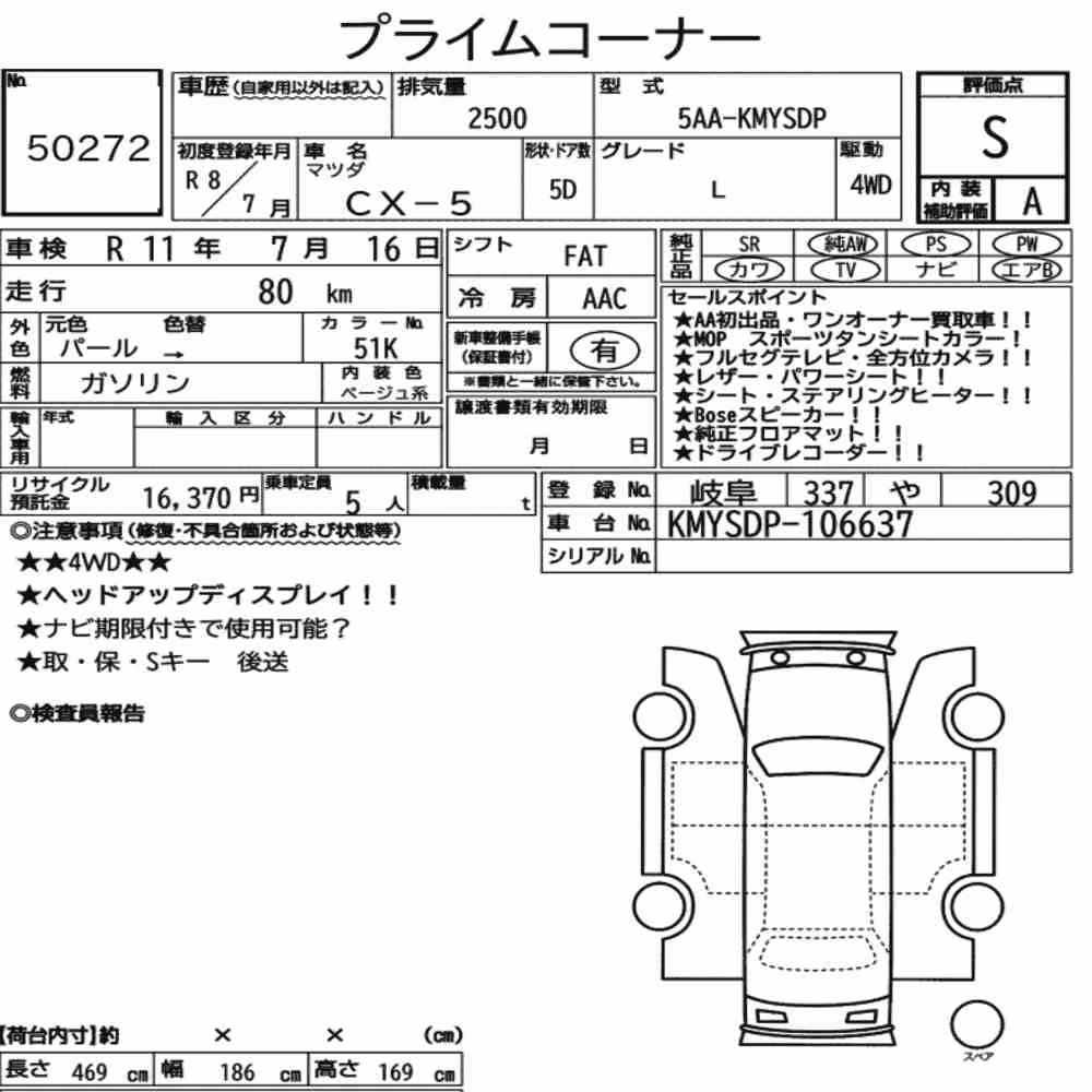 Notka aukcyjna: MAZDA CX-5 4WD L