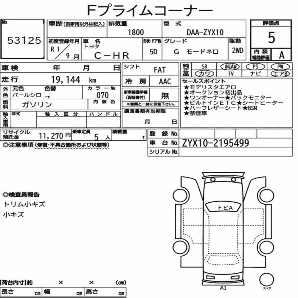 Notka aukcyjna: TOYOTA C-HR G MODE NERO
