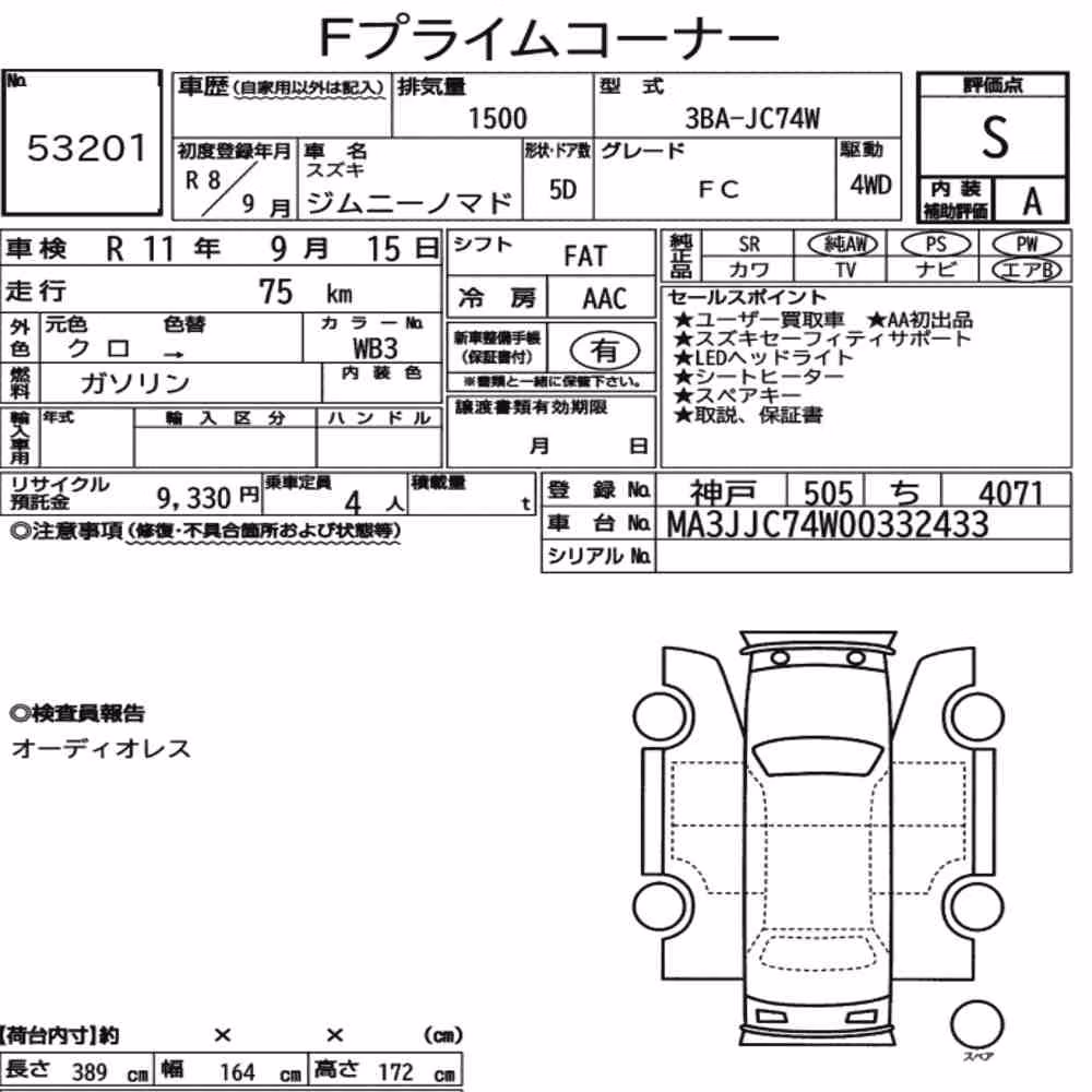 Notka aukcyjna: SUZUKI JIMMY MOMADE 4WD FC