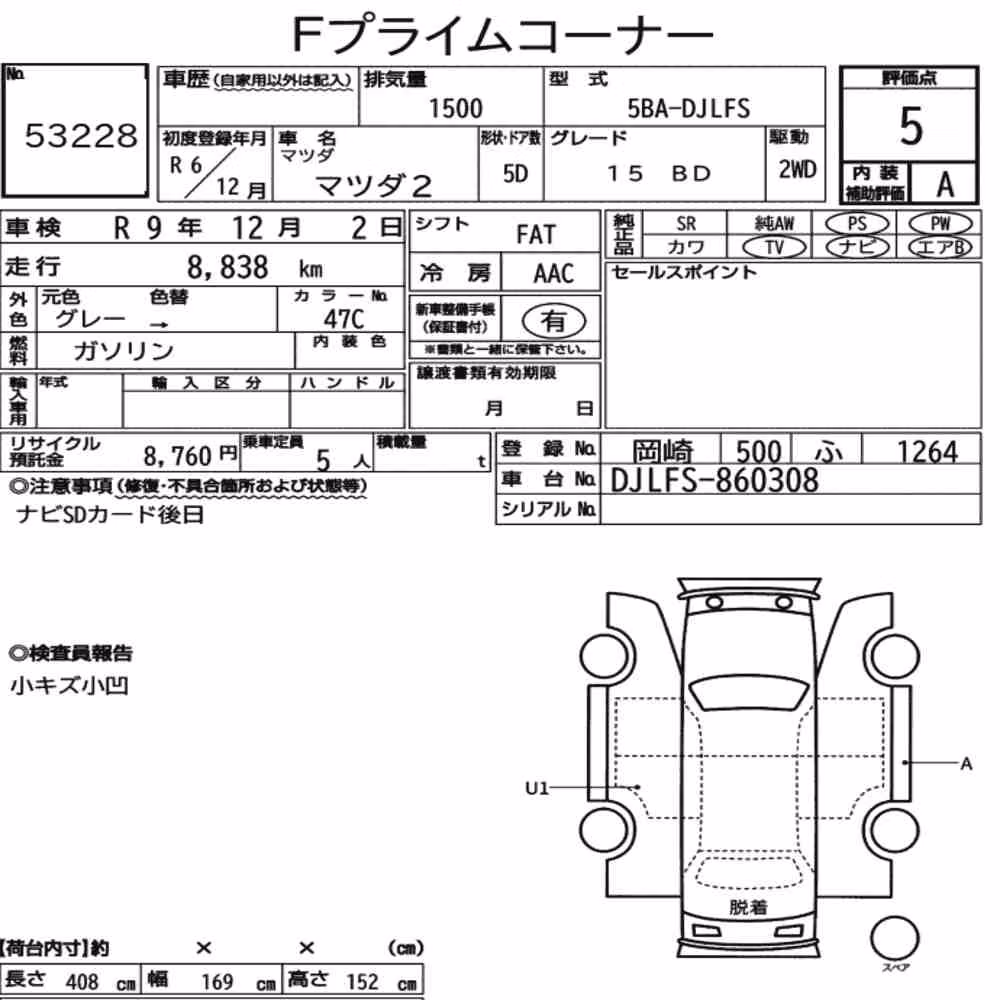 Notka aukcyjna: MAZDA MAZDA2 15 BD