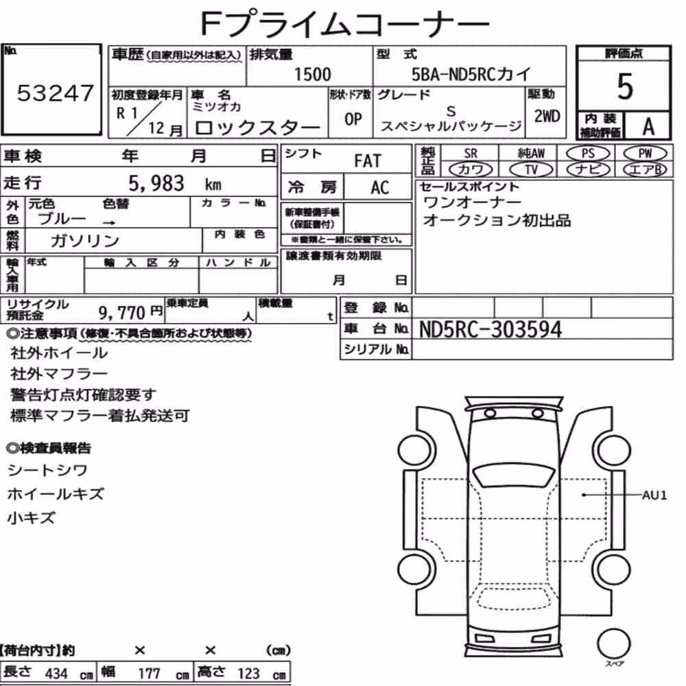 Notka aukcyjna: MITSUOKA ROCK STAR S SPECIAL PACKAGE