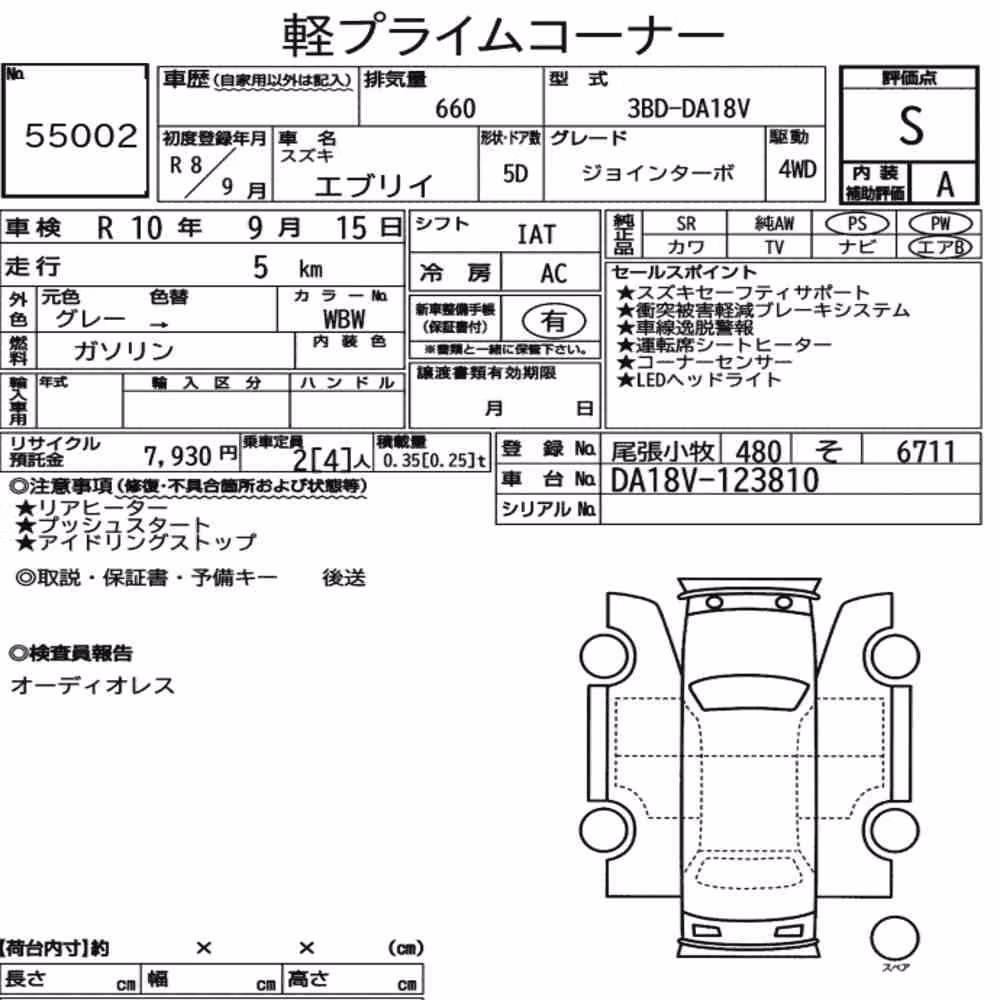 Notka aukcyjna: SUZUKI EVERY 5D 4WD JOIN TURBO