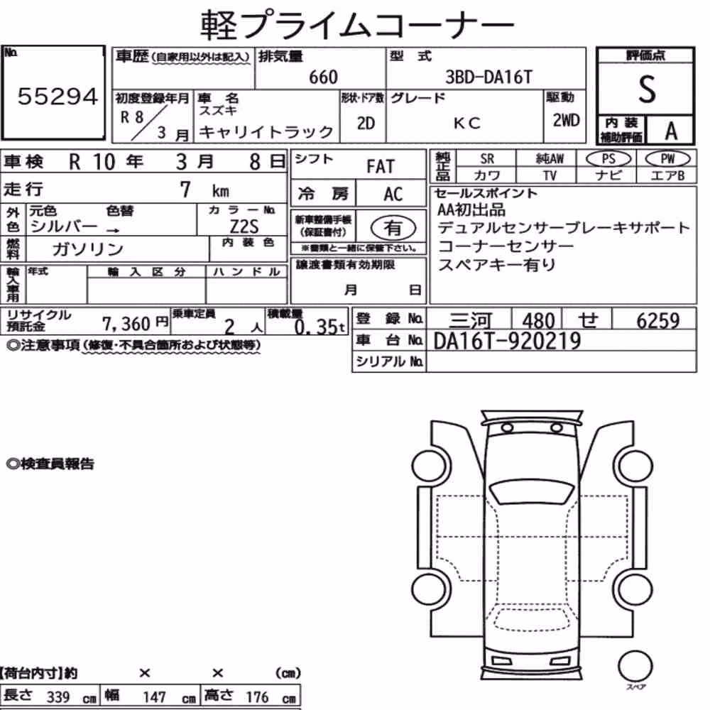 Notka aukcyjna: SUZUKI CARRY TRUCK KC
