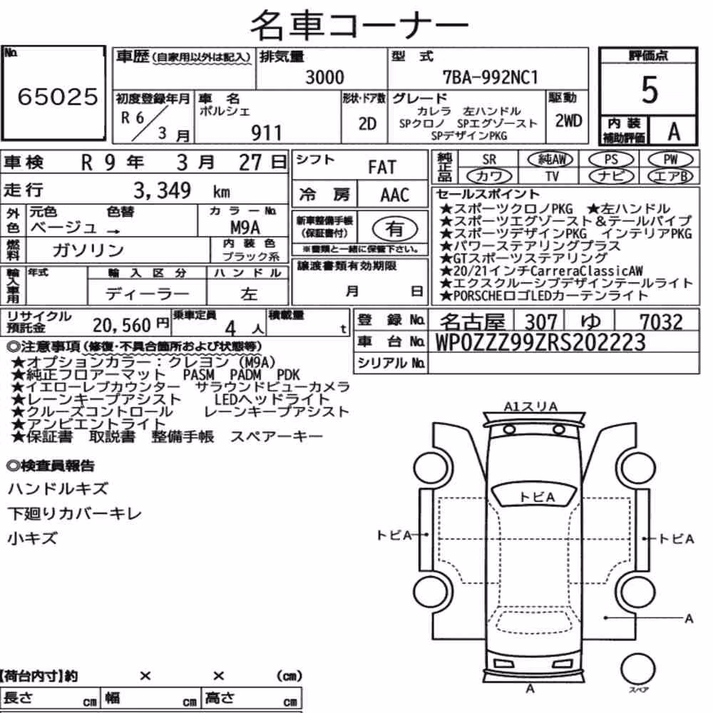 Notka aukcyjna: PORSCHE 911 CP OTHERS