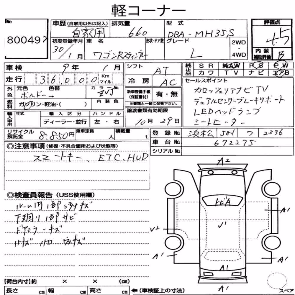 Notka aukcyjna: SUZUKI WAGON R STINGRAY L