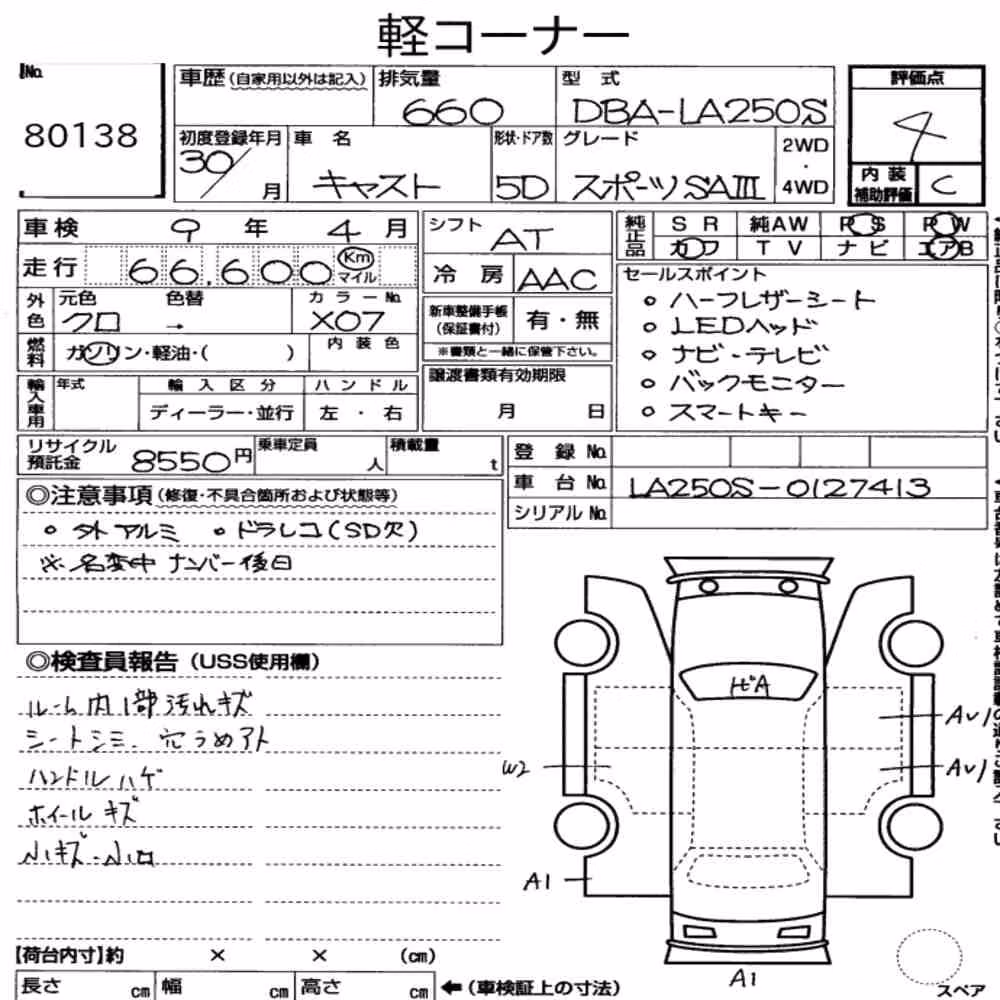 Notka aukcyjna: DAIHATSU CAST SPORTS SAⅢ