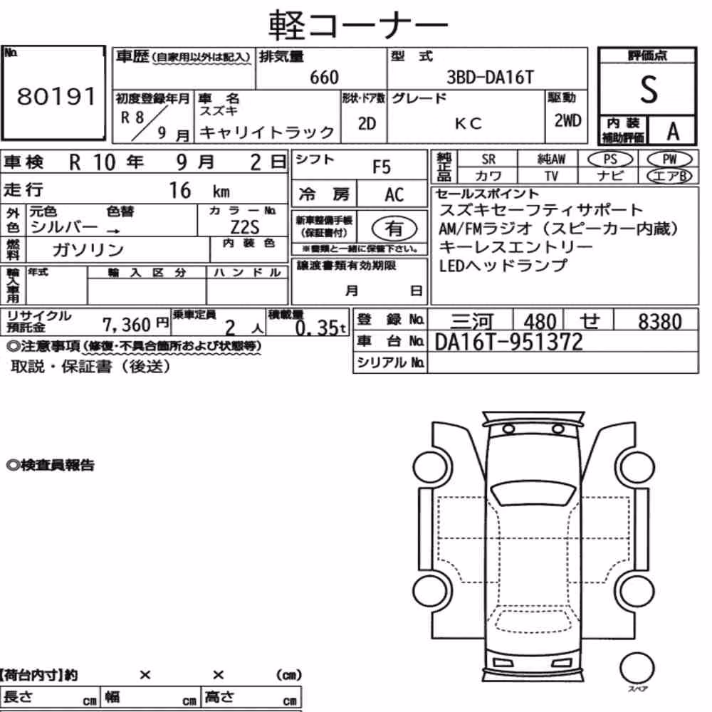 Notka aukcyjna: SUZUKI CARRY TRUCK KC
