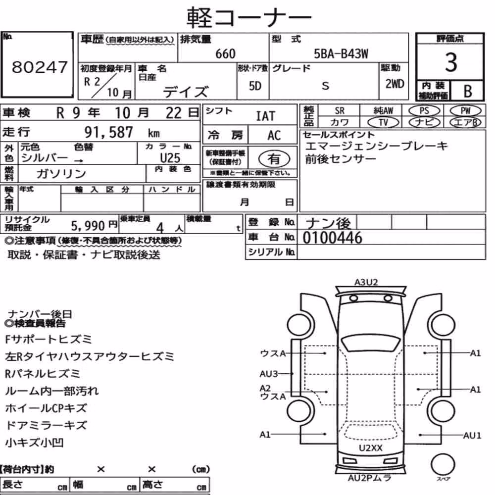 Notka aukcyjna: NISSAN DAYZ S