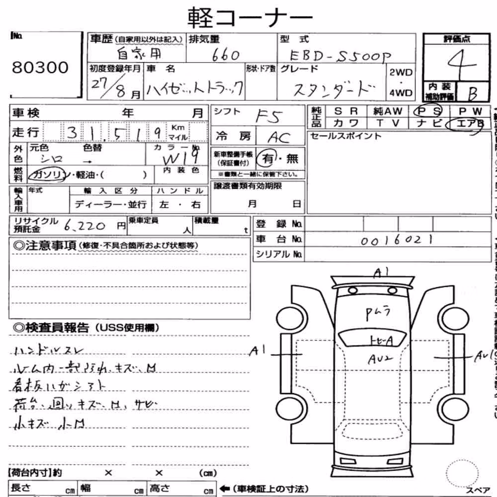Notka aukcyjna: DAIHATSU HIJET TRUCK STANDARD