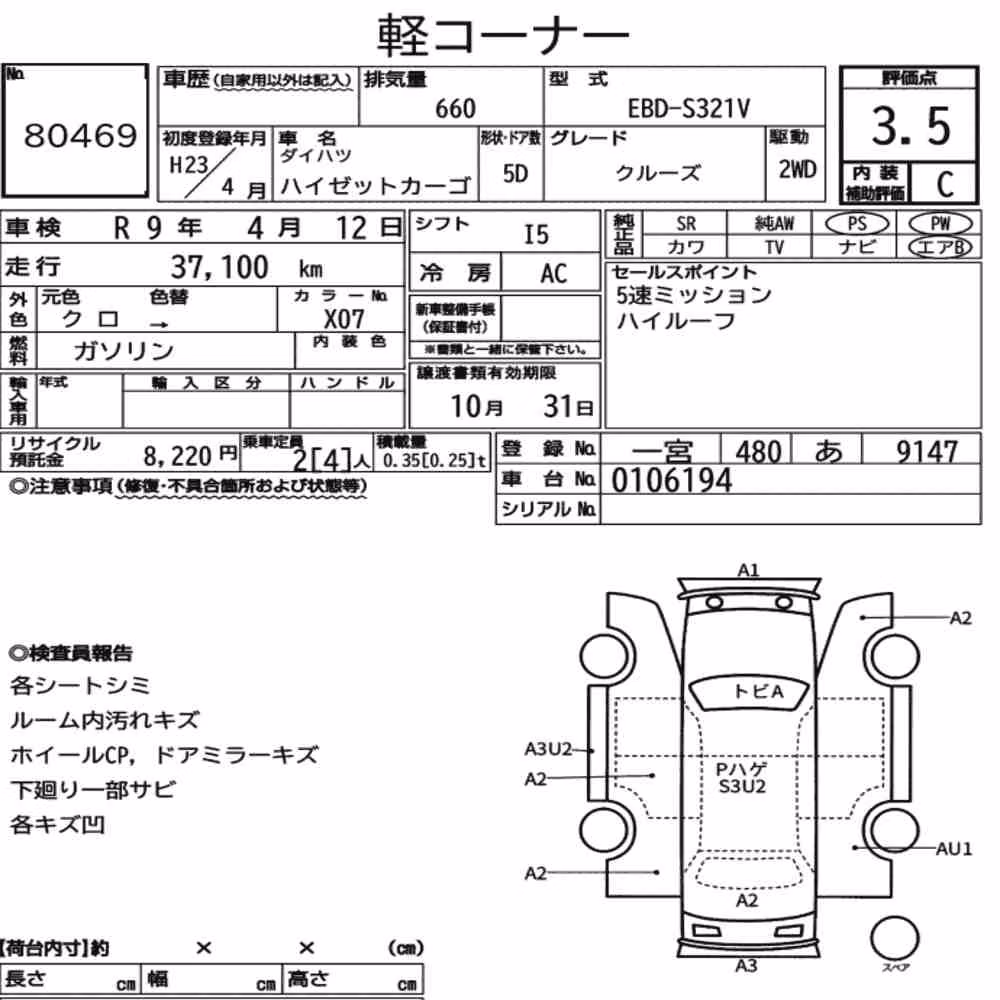 Notka aukcyjna: DAIHATSU HIJET CARGO 5D CRUISE