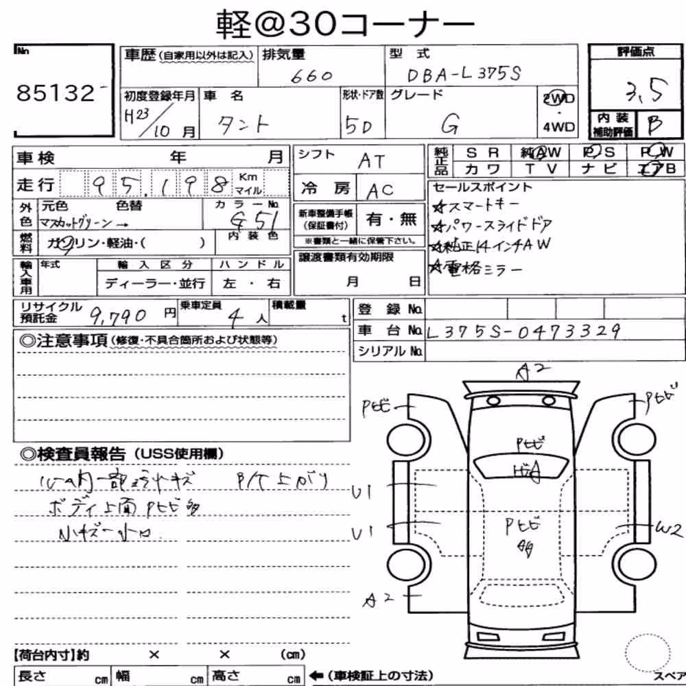 Notka aukcyjna: DAIHATSU TANTO G