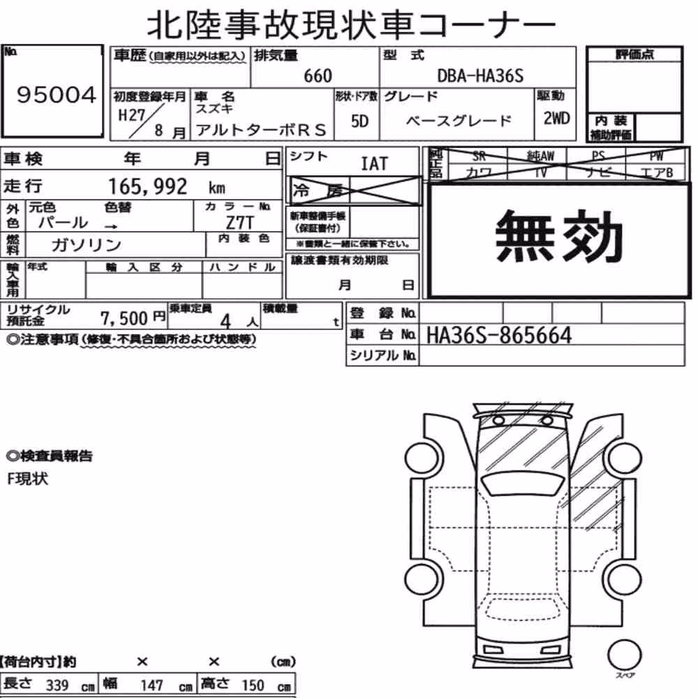 Notka aukcyjna: SUZUKI ALTO TURBO RS BASE GRADE