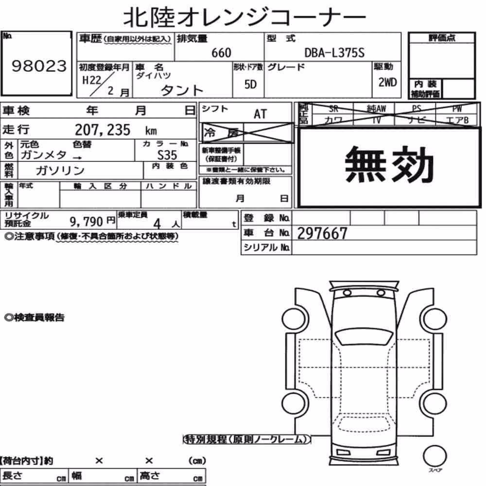 Notka aukcyjna: DAIHATSU TANTO