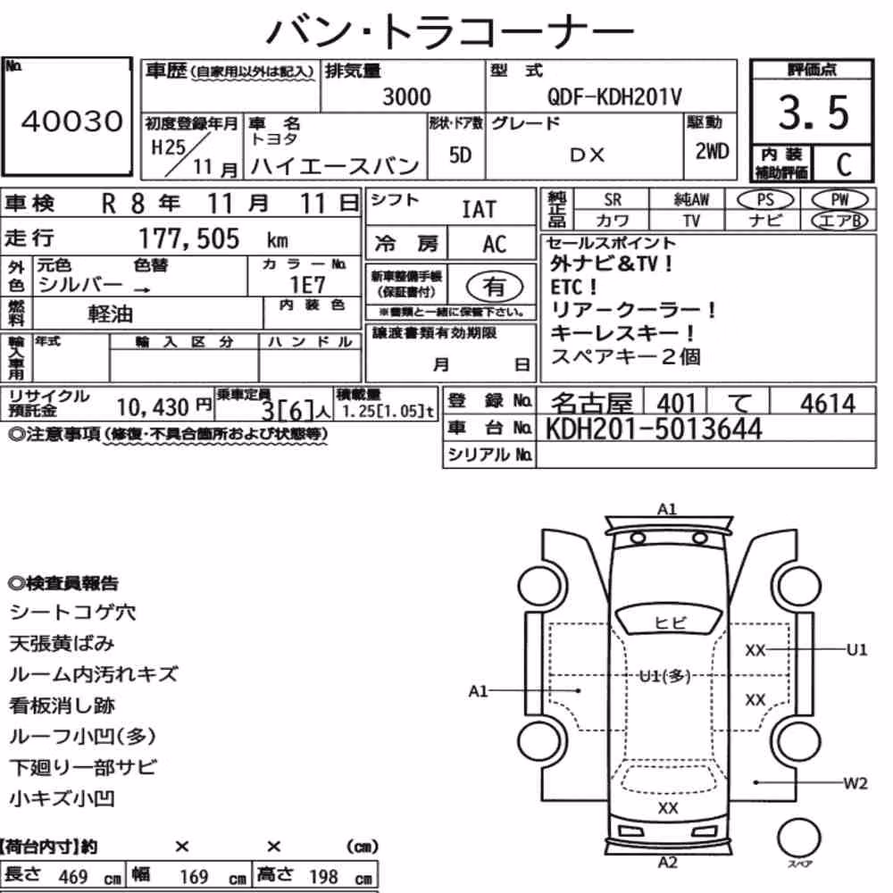 Notka aukcyjna: TOYOTA HIACE VAN 5D DX