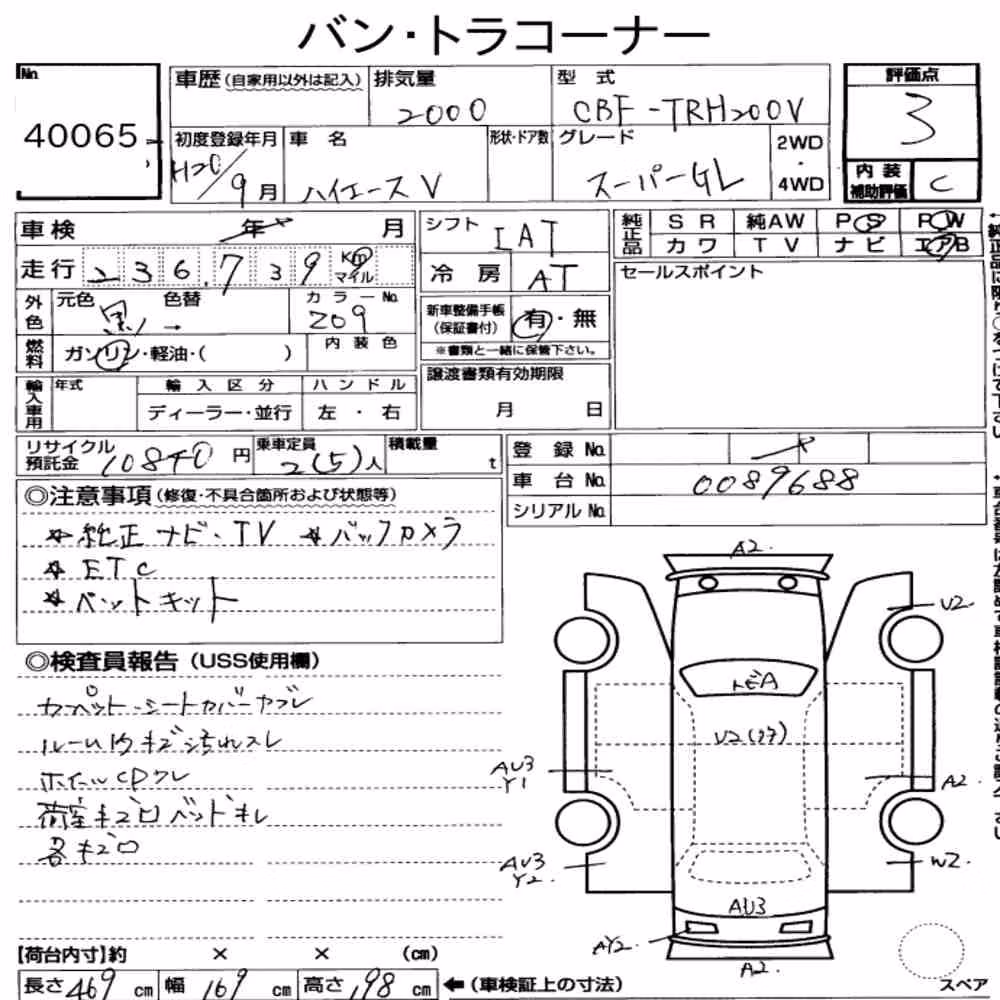 Notka aukcyjna: TOYOTA HIACE VAN 5D LONG SUPER GL