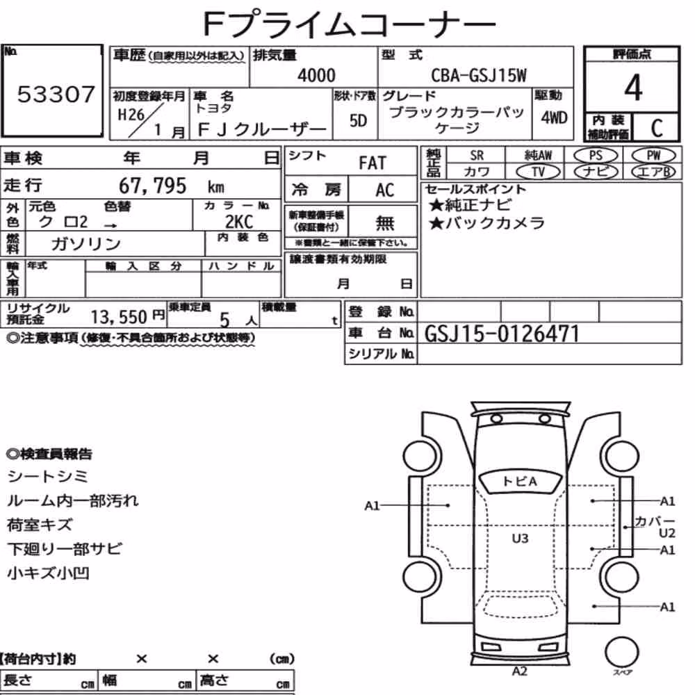 Notka aukcyjna: TOYOTA FJ CRUISER 4WD BLACK COLOR PACKAGE