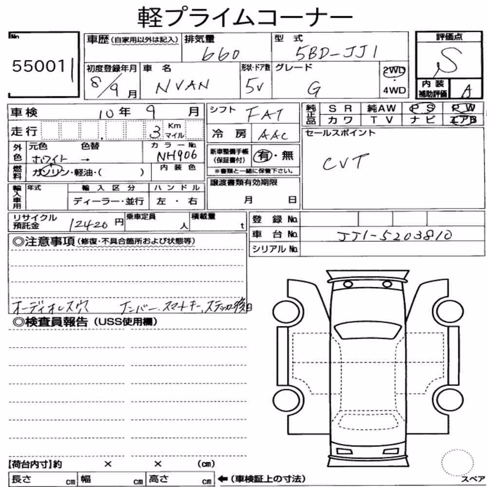 Notka aukcyjna: HONDA N-VAN G