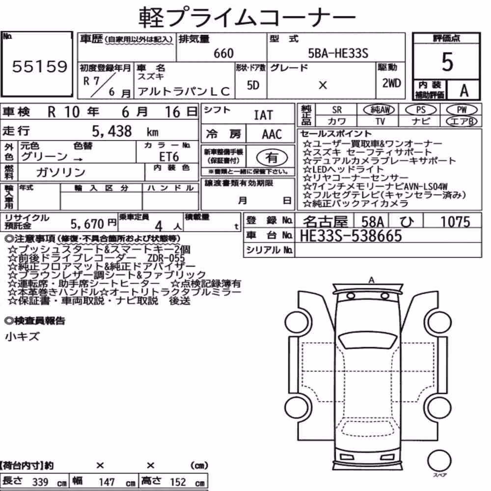 Notka aukcyjna: SUZUKI ALTO LAPIN LC X
