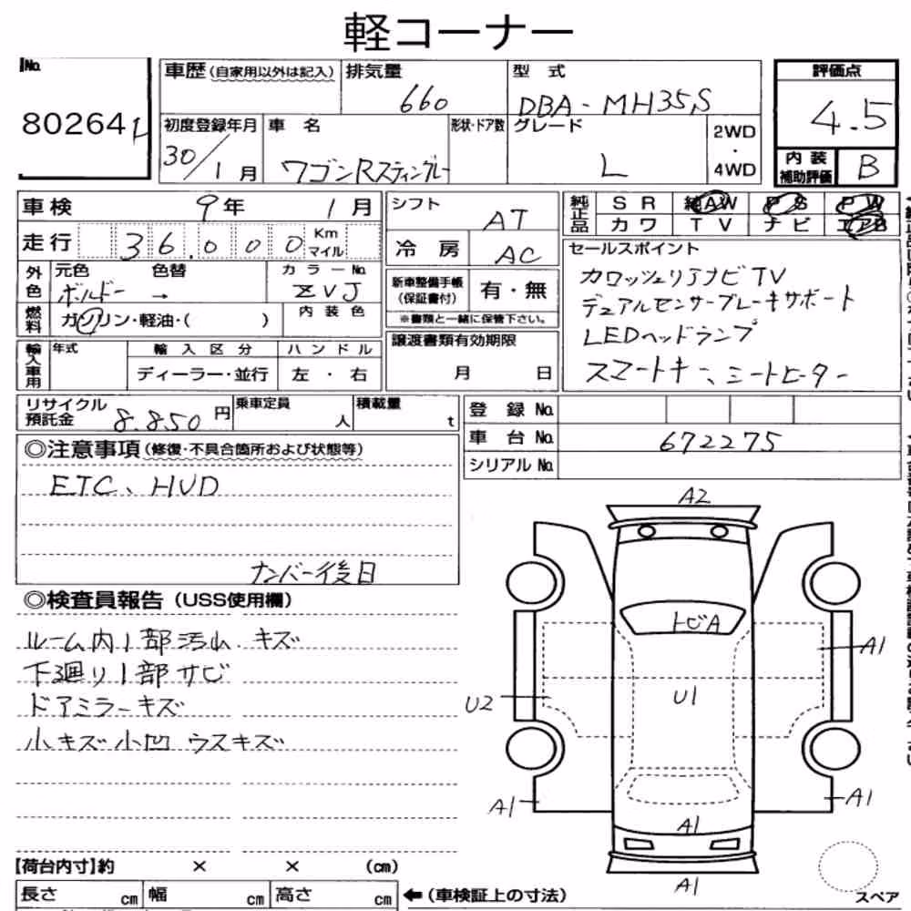 Notka aukcyjna: SUZUKI WAGON R STINGRAY L