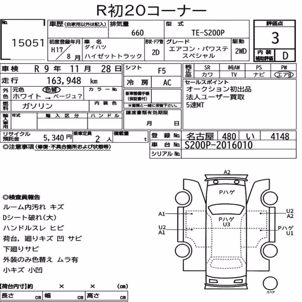 Notka aukcyjna: DAIHATSU HIJET TRUCK AIR-CONDITIONER POWER-STEERING SPECIAL