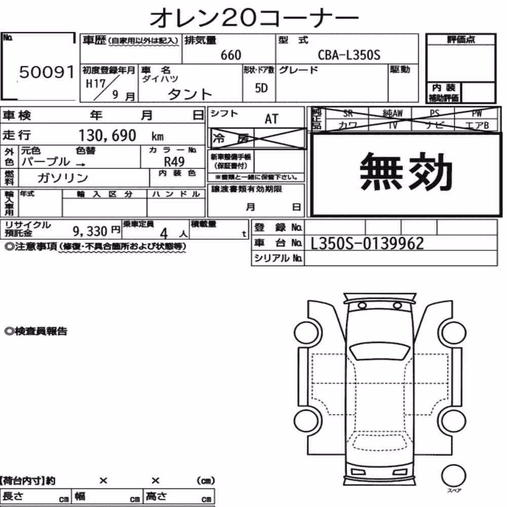 Notka aukcyjna: DAIHATSU TANTO
