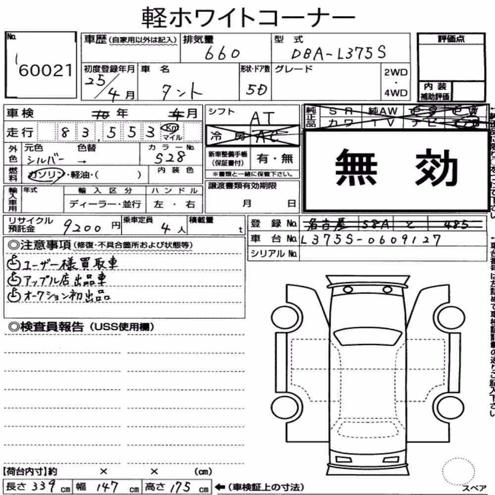 Notka aukcyjna: DAIHATSU TANTO