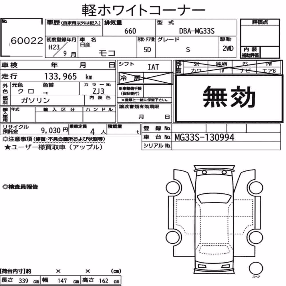 Notka aukcyjna: NISSAN MOCO S
