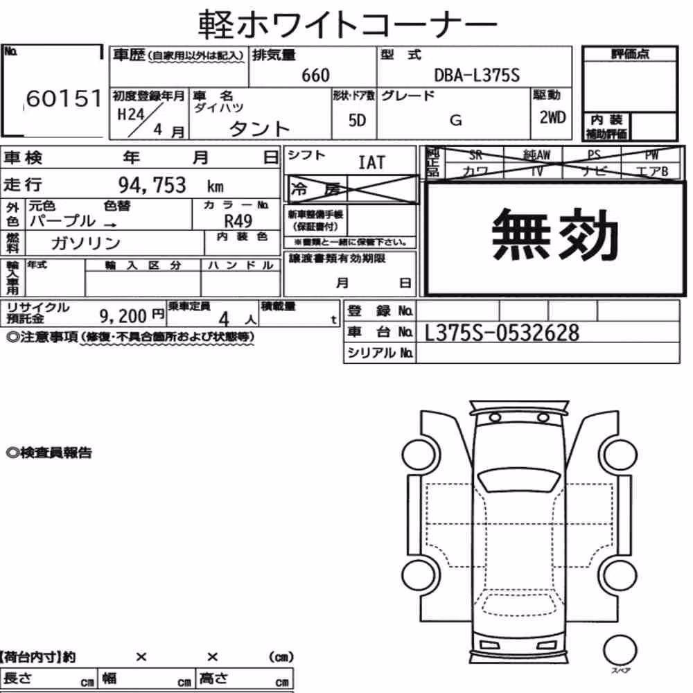 Notka aukcyjna: DAIHATSU TANTO G