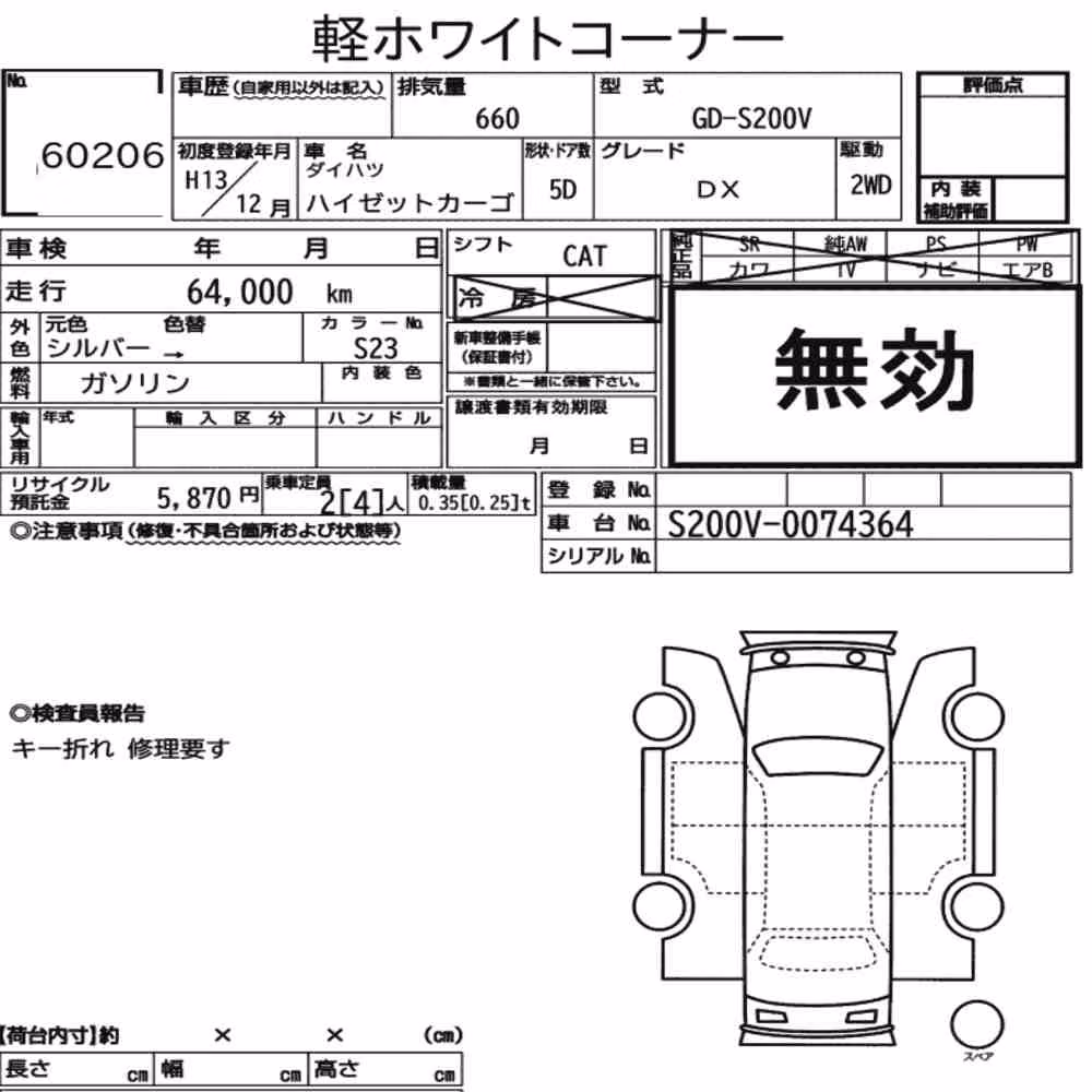 Notka aukcyjna: DAIHATSU HIJET CARGO 5D DX