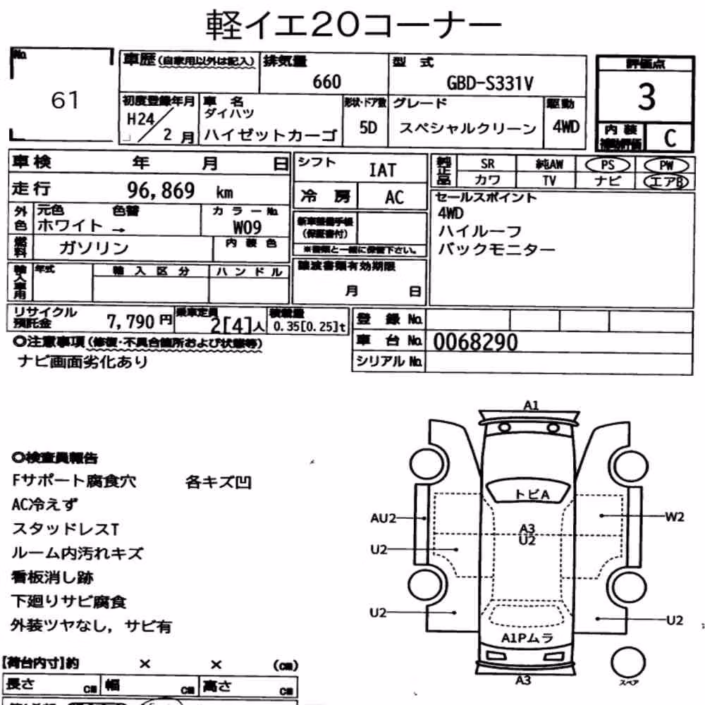 Notka aukcyjna: DAIHATSU HIJET CARGO 5D 4WD SPECIALS CLEAN