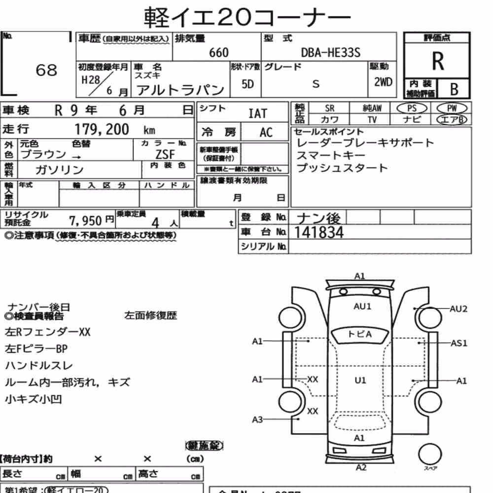 Notka aukcyjna: SUZUKI ALTO LAPIN S