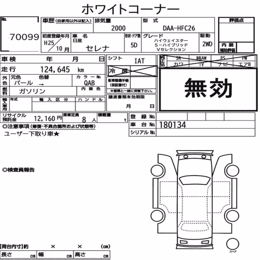 Notka aukcyjna: NISSAN SERENA 5D HIGHWAY STAR S-HYBRID V SELECTION
