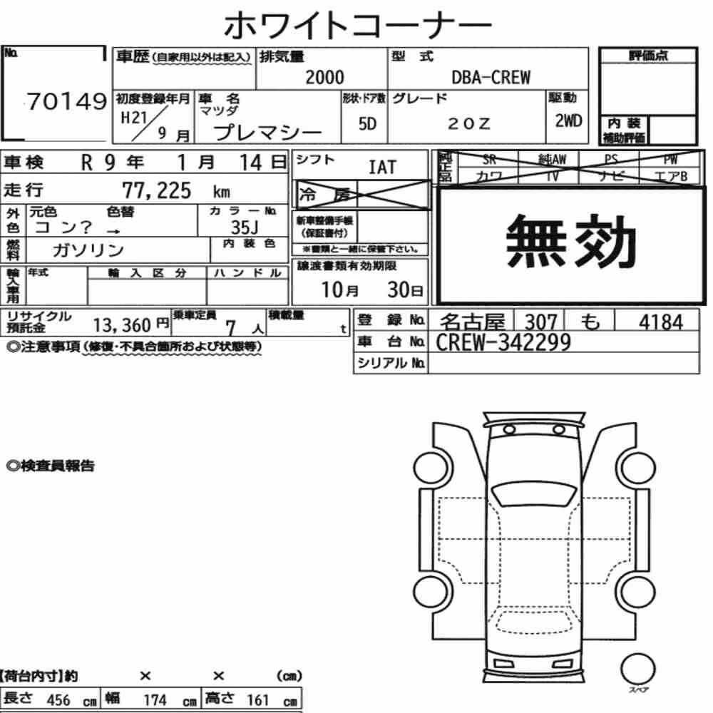 Notka aukcyjna: MAZDA PREMACY 20Z