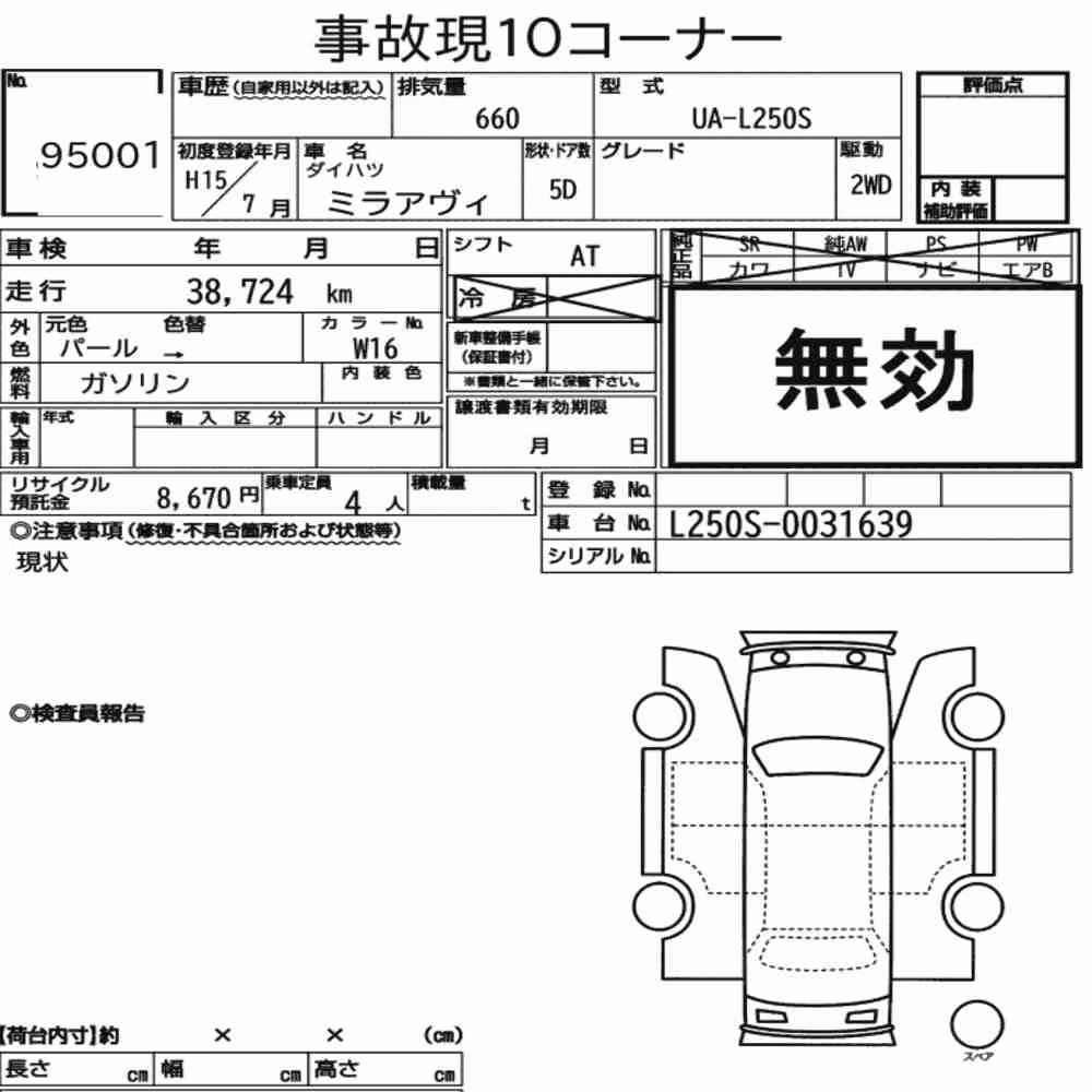 Notka aukcyjna: DAIHATSU MIRA AVY
