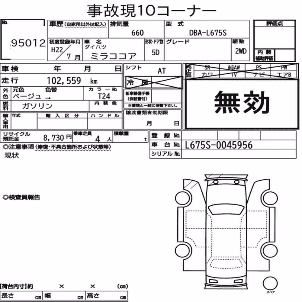 Notka aukcyjna: DAIHATSU MIRA COCOA