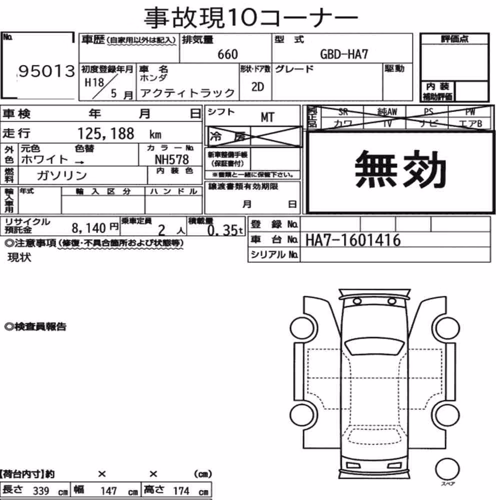 Notka aukcyjna: HONDA ACTY TRUCK 4WD