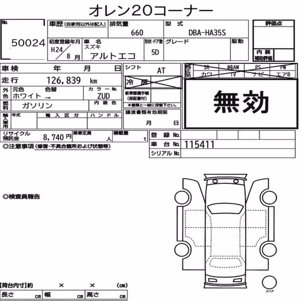 Notka aukcyjna: SUZUKI ALTO ECO