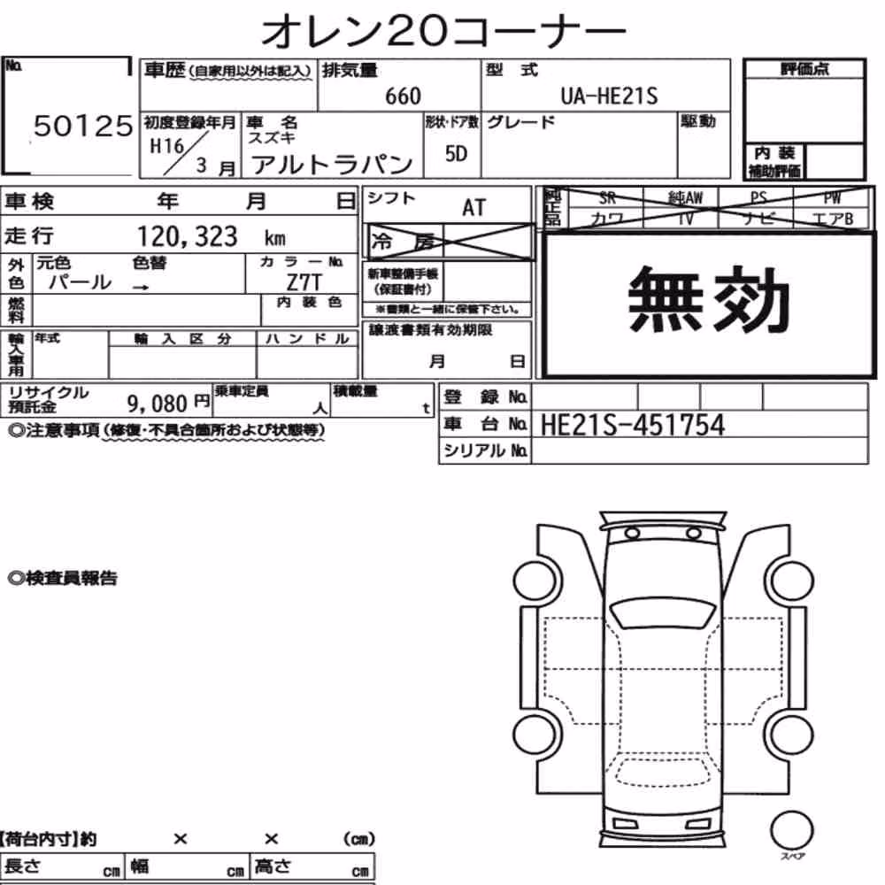 Notka aukcyjna: SUZUKI ALTO LAPIN