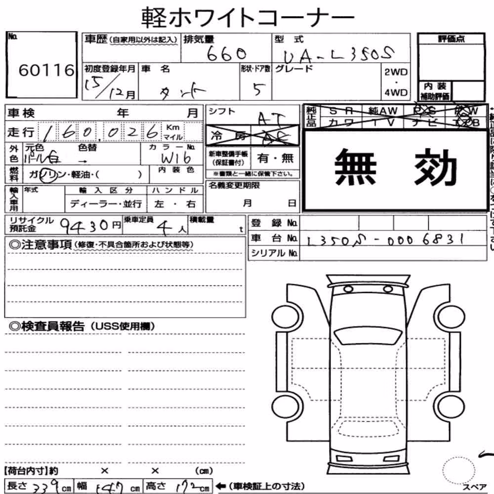 Notka aukcyjna: DAIHATSU TANTO