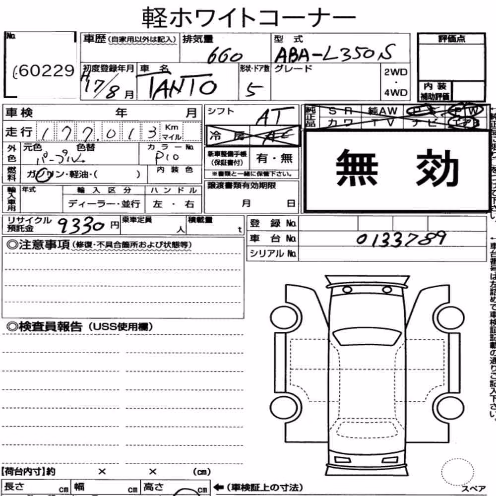 Notka aukcyjna: DAIHATSU TANTO