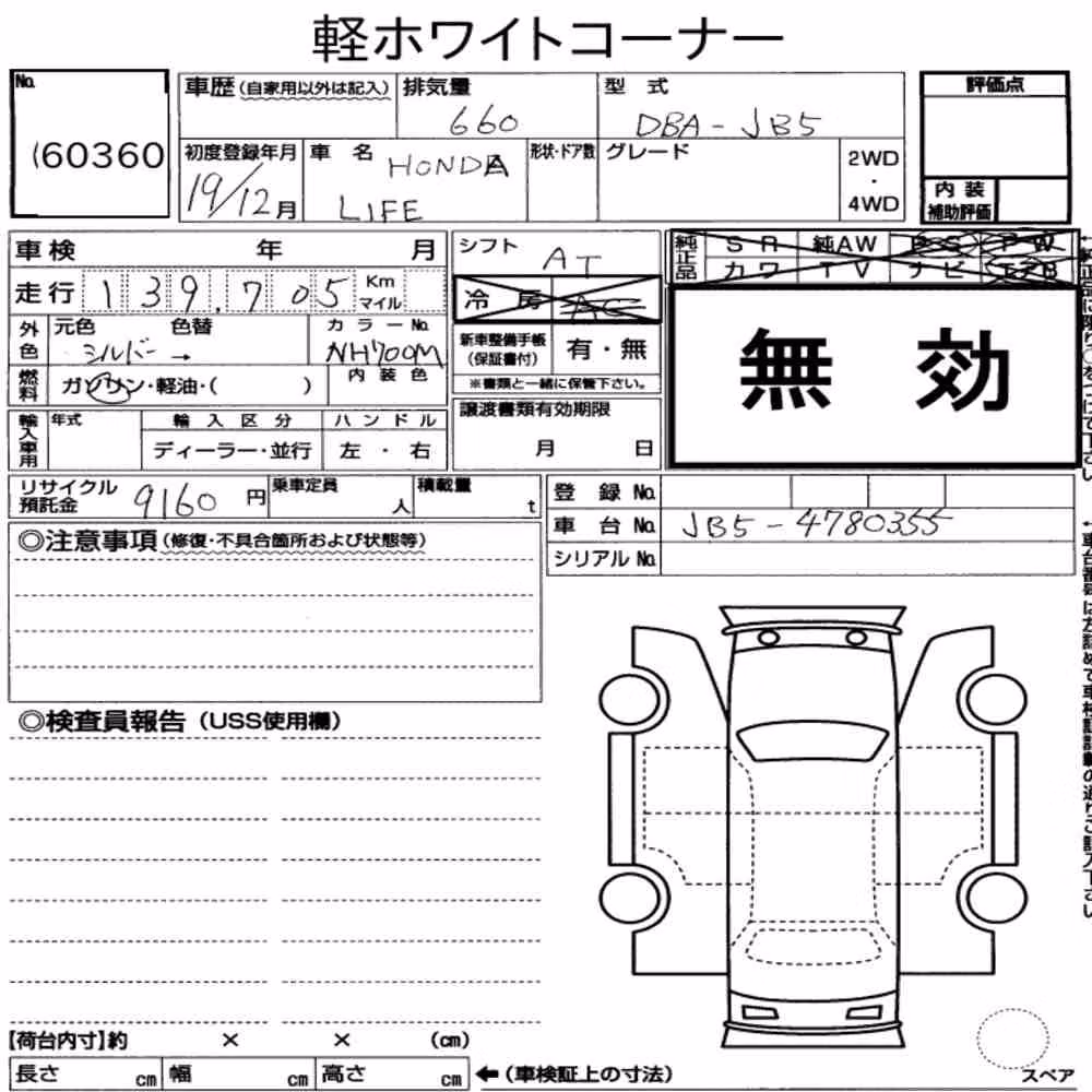 Notka aukcyjna: HONDA LIFE 5D