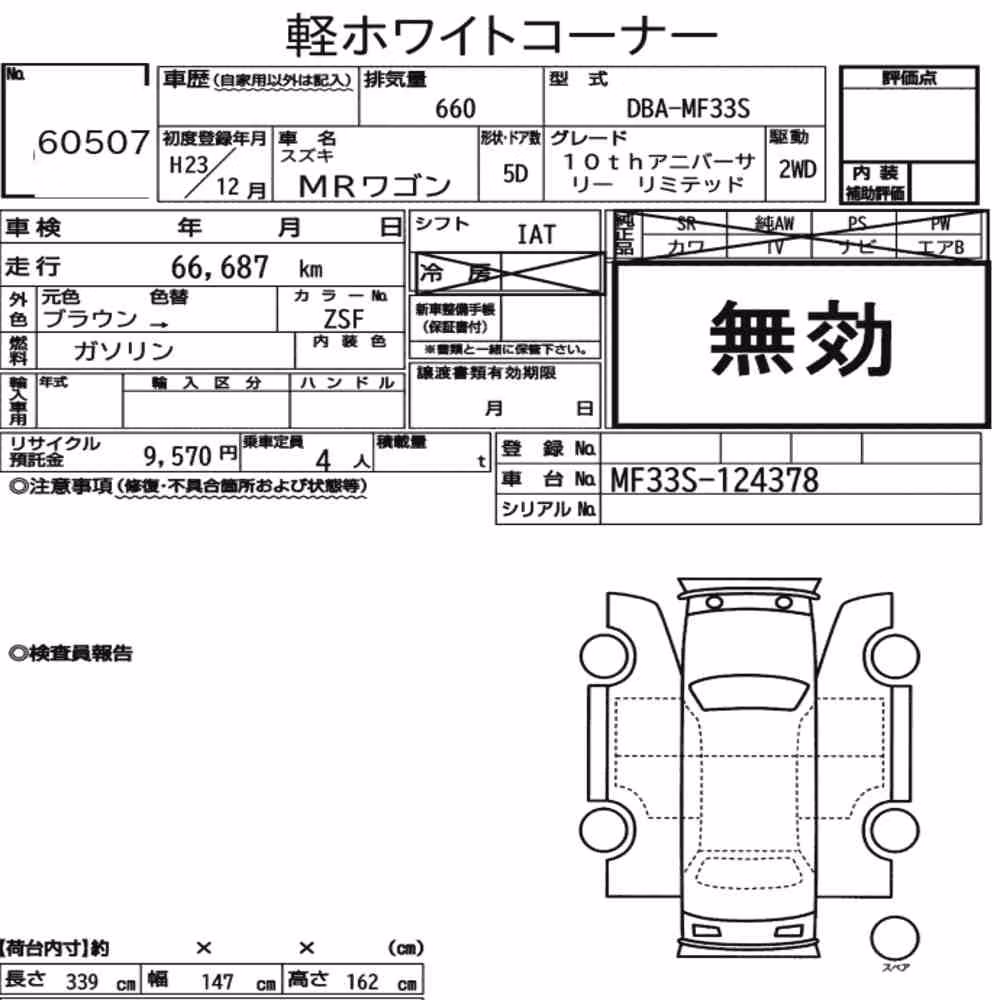 Notka aukcyjna: SUZUKI MR WAGON 10TH ANNIVERSARY LIMITED
