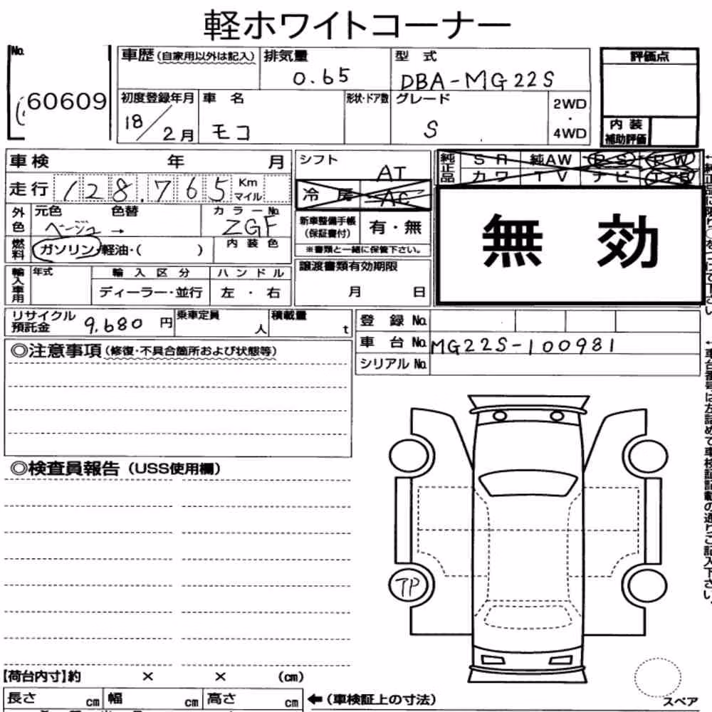 Notka aukcyjna: NISSAN MOCO S