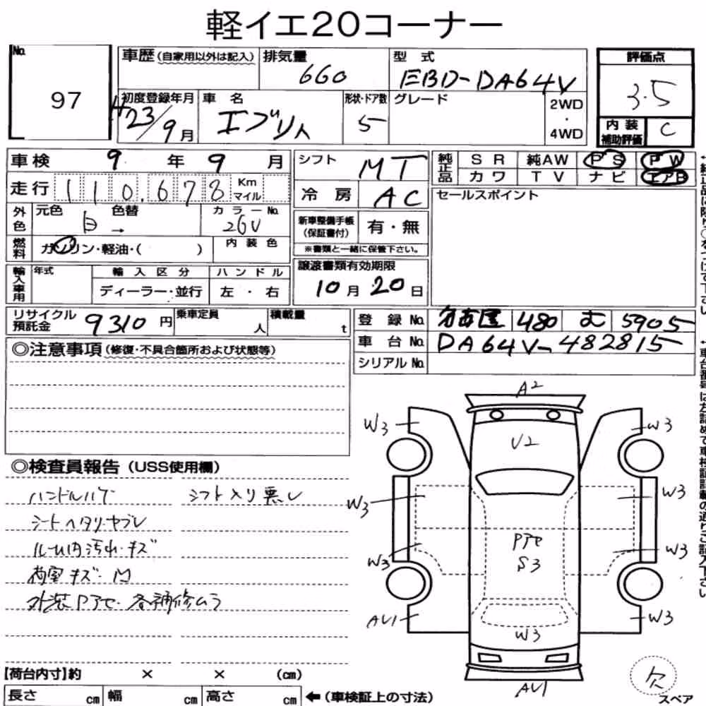 Notka aukcyjna: SUZUKI EVERY 5D
