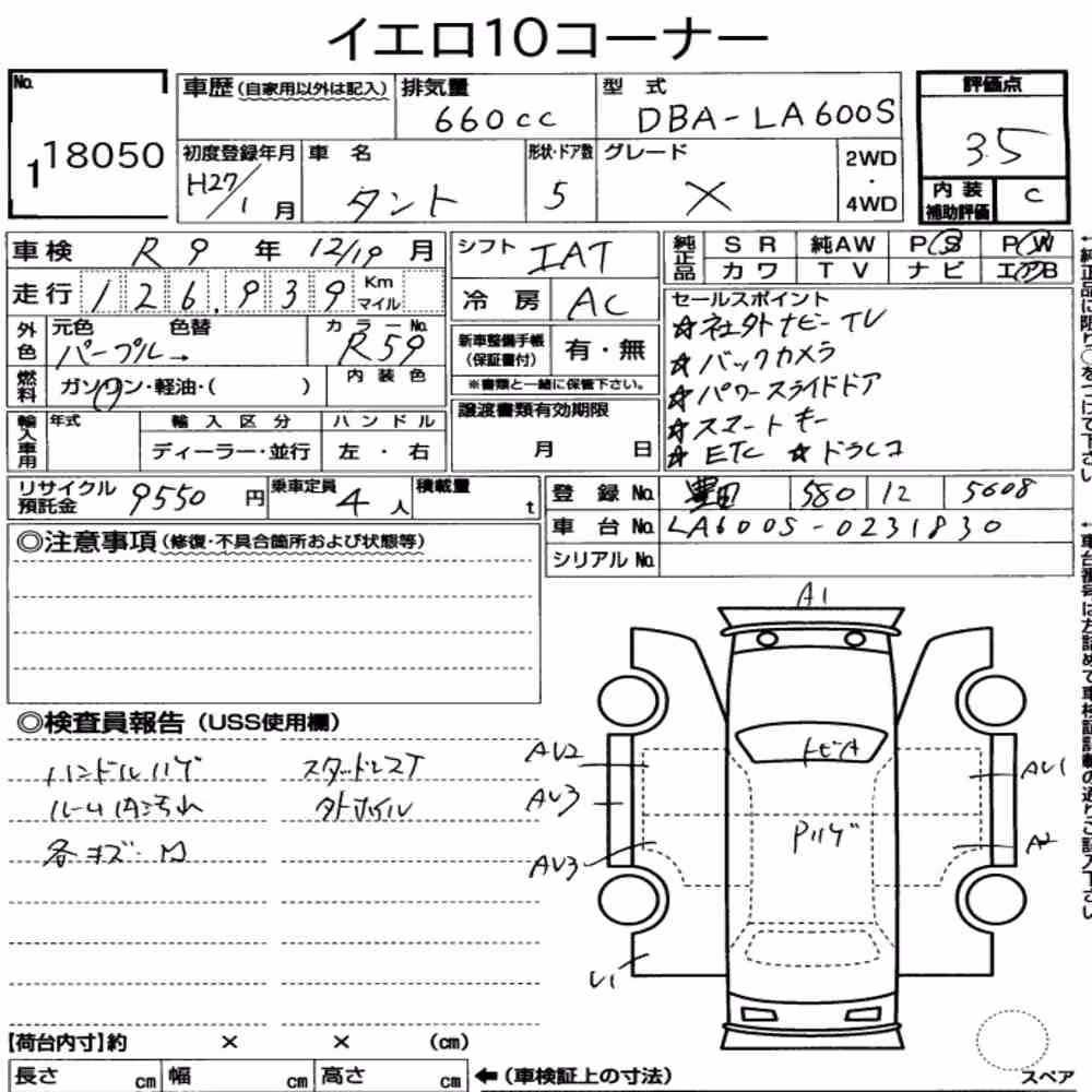 Notka aukcyjna: DAIHATSU TANTO X