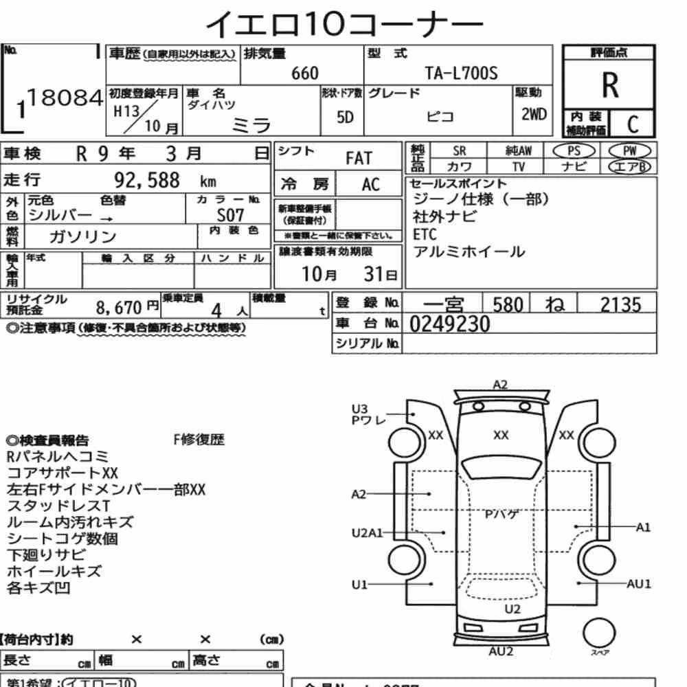 Notka aukcyjna: DAIHATSU MIRA 5D PICO