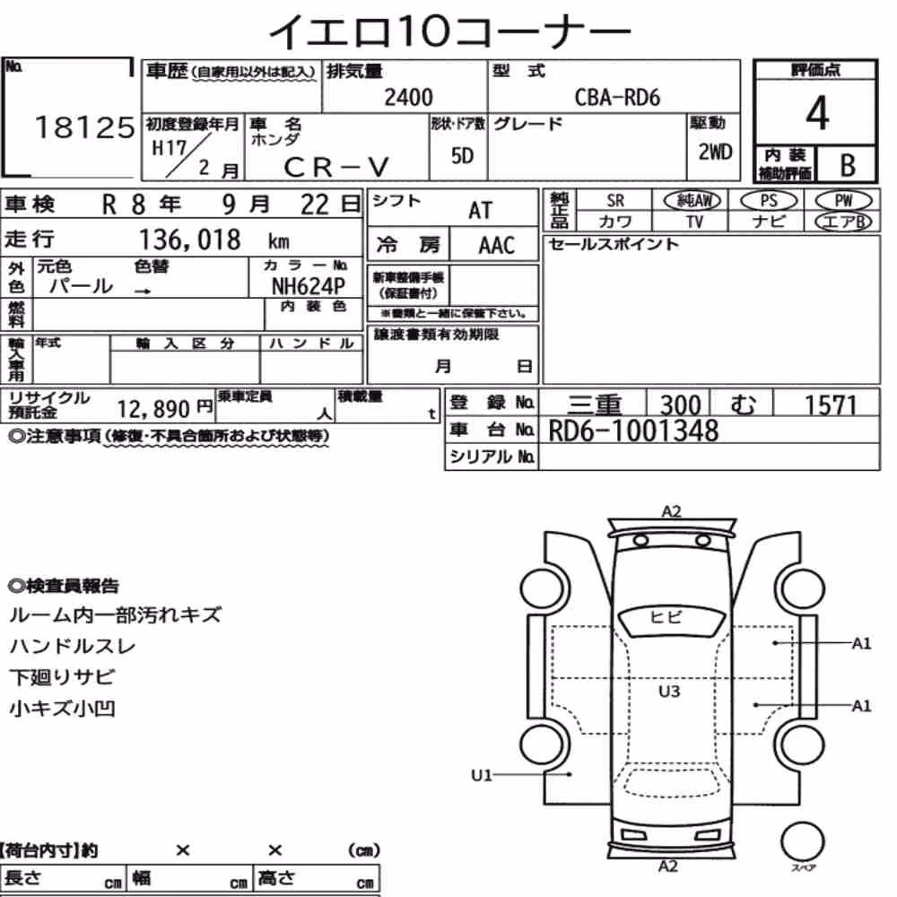 Notka aukcyjna: HONDA CR-V