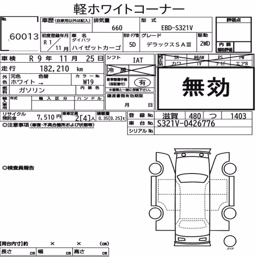 Notka aukcyjna: DAIHATSU HIJET CARGO 5D DELUXE SA Ⅲ