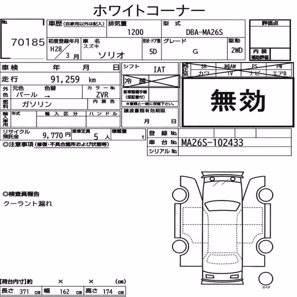 Notka aukcyjna: SUZUKI SOLIO G