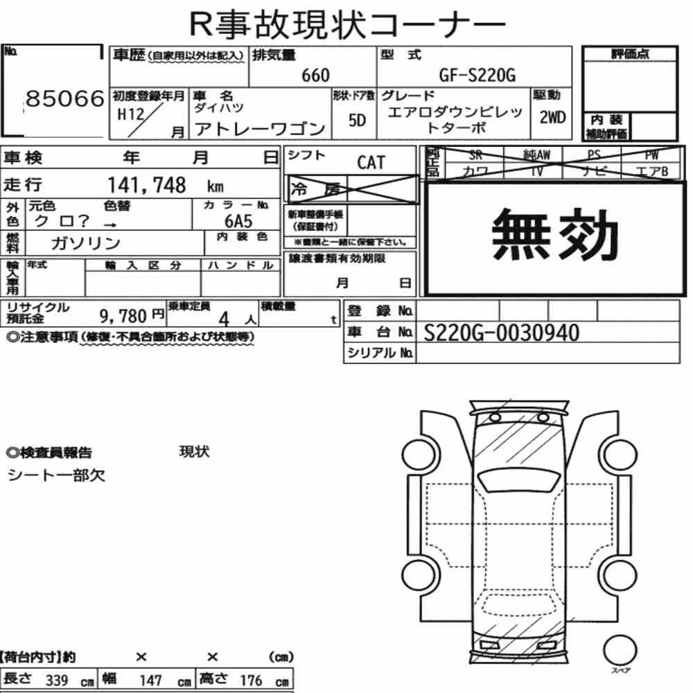 Notka aukcyjna: DAIHATSU ATRAI WAGON AERO DOWN BILLET TURBO